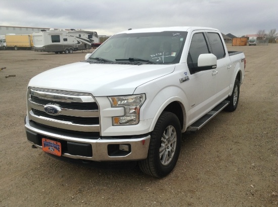 2016 Ford F-150 Pickup Truck 4X4 V6, 2.7L TT , Fuel Type: G , Transmission: A6 , Color: White , ODO 