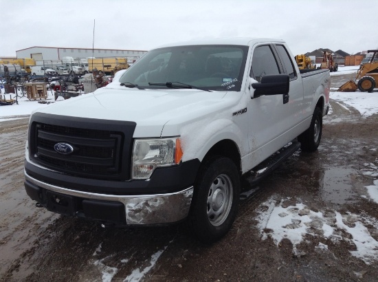2014 Ford F-150 Pickup Truck 4X4 V8, 5.0L , Fuel Type: F , Transmission: A6 , Color: White , ODO Rea