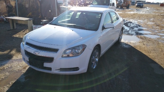 2012 Chevrolet Malibu Sedan Car FWD I4, 2.4L , Fuel Type: F , Transmission: A6 , Color: White , ODO 