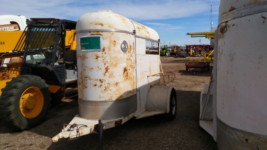 "Shopmade Live Stock Trailer , Length: 8' , Single , Bumper Hitch , Color: White *NO TITLE*