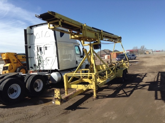 Shopmade Hydraulic Conveyor Trailer , Length: 30' , Tandem , Pintle Hook , Color: Yellow *NO TITLE*