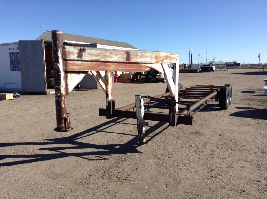 Shop Made Gooseneck Trailer , Length: 27' , Tandem Axle , Gooseneck , Color: Rust *NO TITLE*