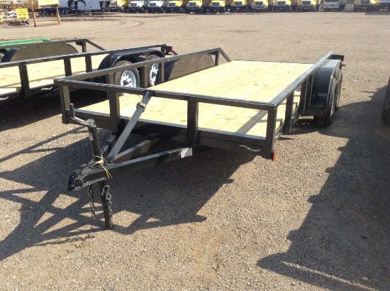2019 Top Line Utility Trailer , Length: 16' , Tandem , Bumper Hitch , Color: Black , VIN: 4UMTU1624K