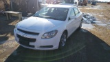 2012 Chevrolet Malibu Sedan Car FWD I4, 2.4L , Fuel Type: F , Transmission: A6 , Color: White , ODO 