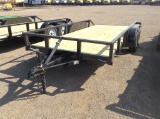 2019 Top Line Utility Trailer , Length: 16' , Tandem , Bumper Hitch , Color: Black , VIN: 4UMTU1624K