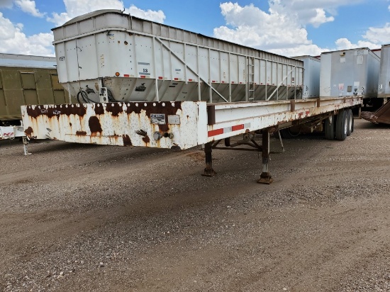 1989 Nu-Van Flatbed Trailer w/Roller Deck , Length: 53' , Dual Tandem Axle