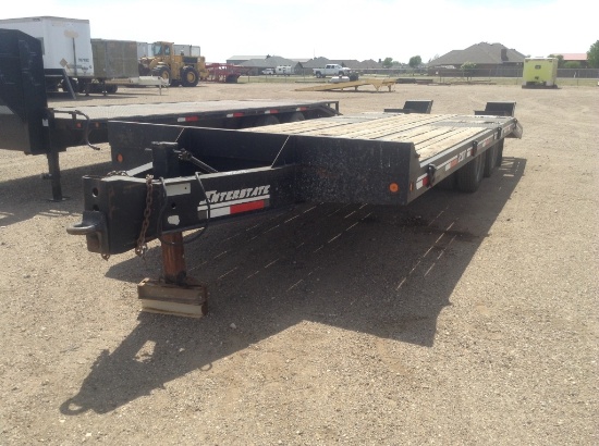 Interstate 20DT Flatbed Dove Tail Trailer , Length: 25' , Dual Tandem , Pin