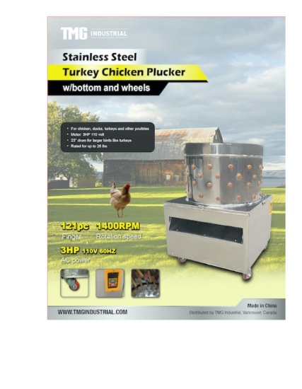 Chicken Plucker w/Bottom and Shells 120V/60HZ TMG-CP23