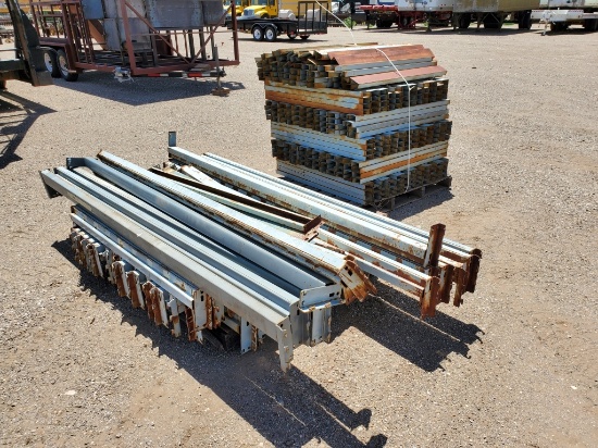 (2) Pallets of Pallet Jack Shelving Arms/Decking