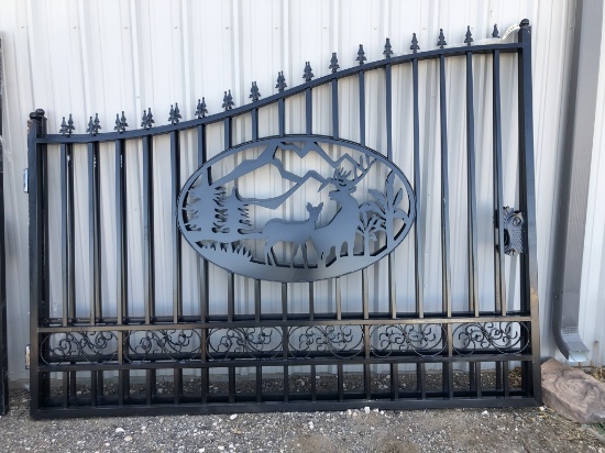 20' Bi-Parting Animal Wrought Iron Gate