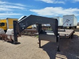 1999 Lone Star Flatbed w/Fold Down Ramps , Length: 25' , Tandem , Gooseneck