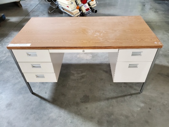 Metal 6 Drawer Office Desk