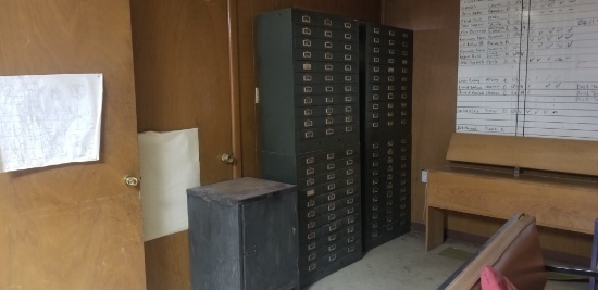 (4) Antique 33 Drawer Metal Cabinets