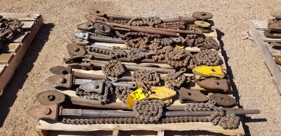 Assorted Chain Tongs W/parts Heads & Chains