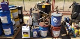 55 Gallon Drum 1/3 Full W/ Hand Pump, (5) Lubbers,