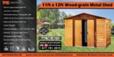 Metal Shed Wood Grain 11'x12' New