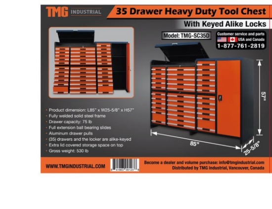 35 Drawer Heavy Duty Tool Chest  Unused