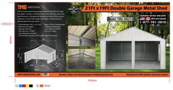 Metal Shed Double Garage 2119 New