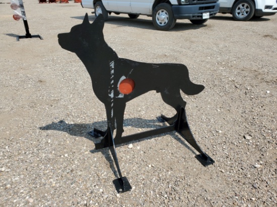 3/8" AR500 Steel Coyote Shooting Target w/Heart Flapper