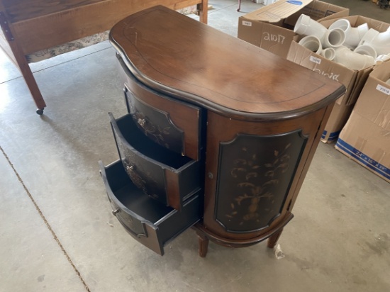 Engraved Metal and Wood Hall table