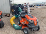 Husqvarna riding mower with Cyclone Rale Vacuum System