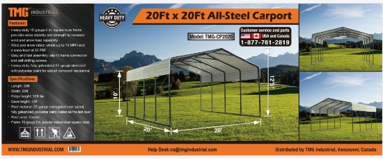 TMG-CP2020 Carport 20'x20'