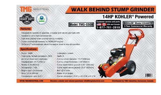 Stump Grinder Kohler  TMG-GSG9