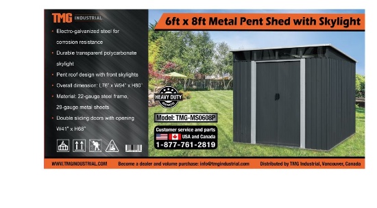 Metal Shed Pent Skylight 0608P TMG-MS0608P