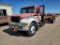 1998 International 4900  80 Inch Wide Steel Cab 68 ABC  24' Hydraulic Flatbed Truck