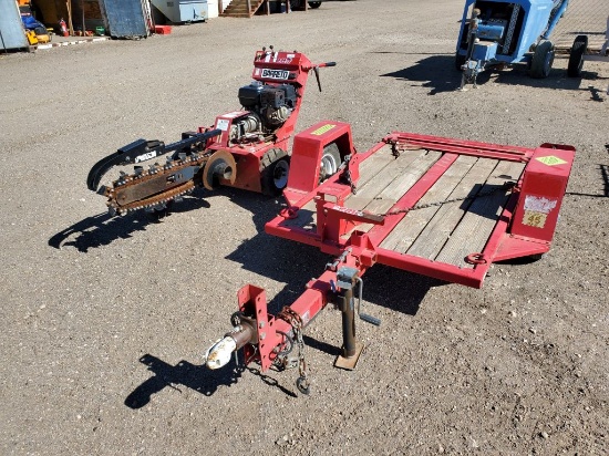 Barreto 912 Walk Behind Trencher/Trailer Combo