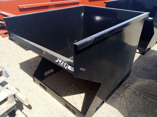 2 CY Skid Steer Hopper w/Fork Pockets Trash Hopper