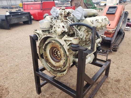 Izuzu V8 Diesel Engine on Stand