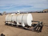 1,000 Gallon Water Tank on Skid w/Pump and Motor