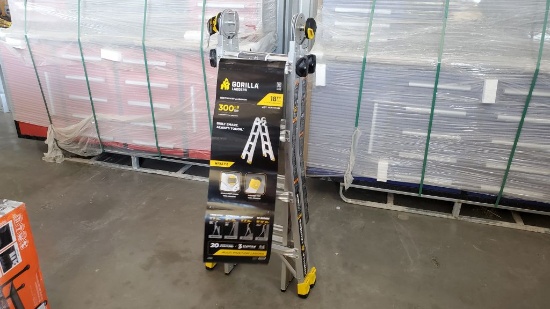 Gorilla 18' Aluminum Multi-Post Ladder NEW
