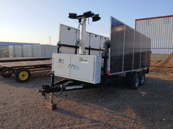 Solar Light Tower On 22' Trailer And Kubota GL 11000 Generator 758435  Light Plant