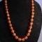28” Strand Of Graduated Clear Amber Beads, 19mm to 11mm Threaded Amber Clas