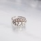 14k White Gold/Diamond ‘Boat Ring’  Cir 1930’s, Set with 1 1/3 Carats Of Single-Cut Diamonds