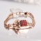 14k Gold & Ruby Watch Bracelet With Hinged Lid, Crusted With Rubies, Lucien P