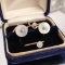 Mother Of Pearl Cuff Links Set of 2 Medium, and 5 Small
