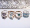 4 Cocktail Rings With Gemstones - Blue Topaz has 5 stones, Tanzanian With 10 Stones