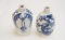 2 Porcelin With Blue Oriental Vases (4