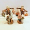(Set 2) Painted Grandmother and Grandfather Carrying Fish and Vase Statues