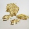 Set - Vintage Estate Jewelry - Trifari Gold Leaf Pin &Pair Gold Monet Leaf