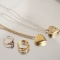 Set 4 - Two Gold Heart Necklaces & 2 Fashion Jewelry Rings
