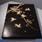 Asian Panel With Carved Birds Lacquer