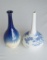 (2) Different Designs Blue and White Bottle Neck Vases