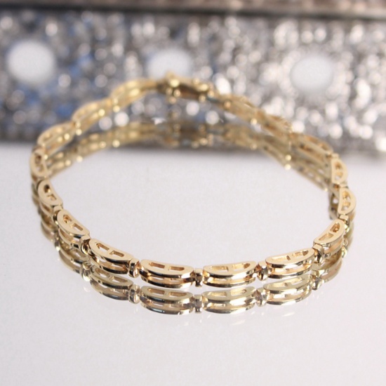 14k Gold 16 Link Heavy Chain Bracelet, 13.8 Grams