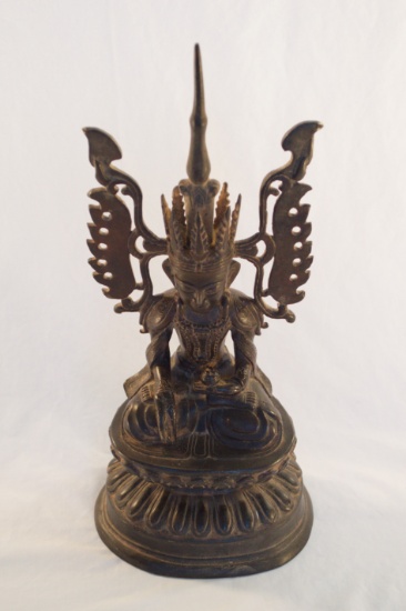 Buddah Metal Statue 14.5" tall
