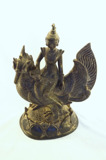 Thai Buddha sitting On Bird Statue 7 x 11"
