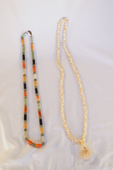 2 Jade Necklaces 15" long